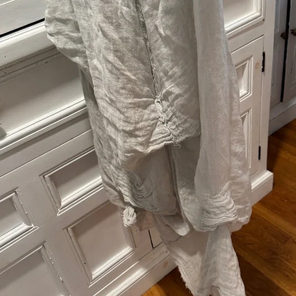 Vintage Magnolia Pearl Dress Linen Gauze Sheer - Picture 5 of 17